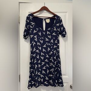 Maeve Navy Abstract Butterfly Dress